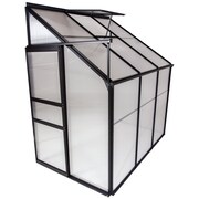 Ogrow Aluminium Lean-To Greenhouse-25 Sq. Ft.- 6' x4' x7' OGAL-46A